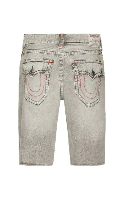 True Religion Ricky Flap Short Fray Hem Short In Gray