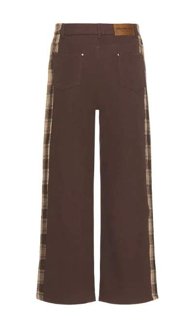 Wish Me Luck Workers Plaid Pants In Brown