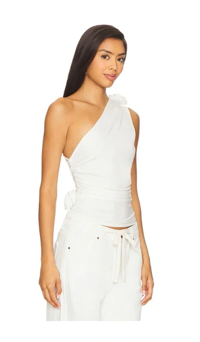 Lioness Rendezvous One Shoulder Top Porcelain In White