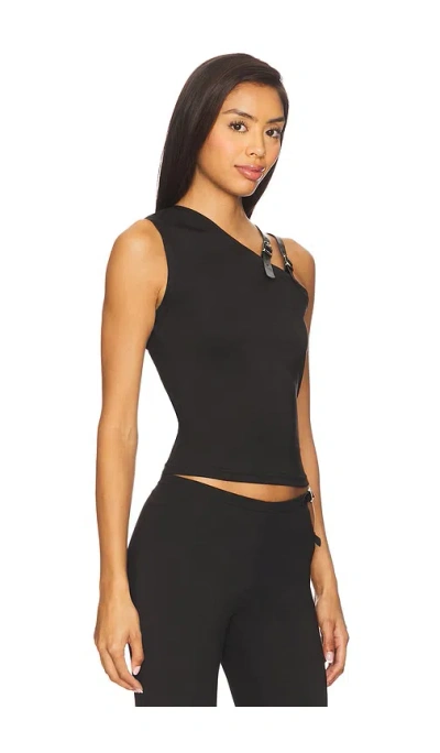 Lioness Rebel Asymmetric Shoulder Buckle Strap Detail Tank Top