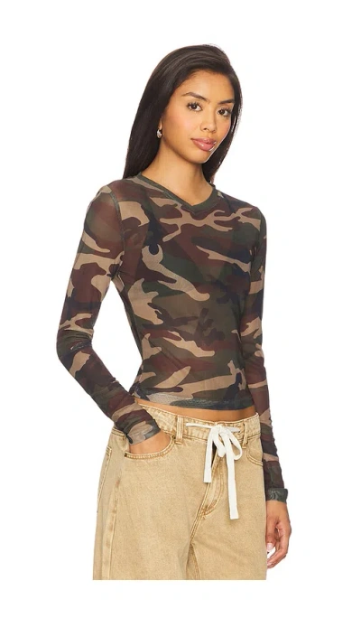 Lioness The Boulevard Mesh Top Camo In Green