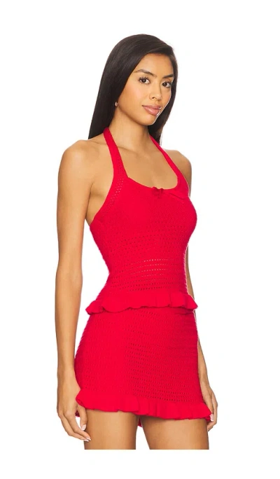 Amanda Uprichard Valentini Top In Crimson In Red