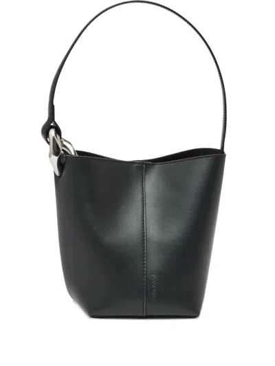 Jw Anderson J. W.anderson The Jwa Corner Small Bucket Bag In Black