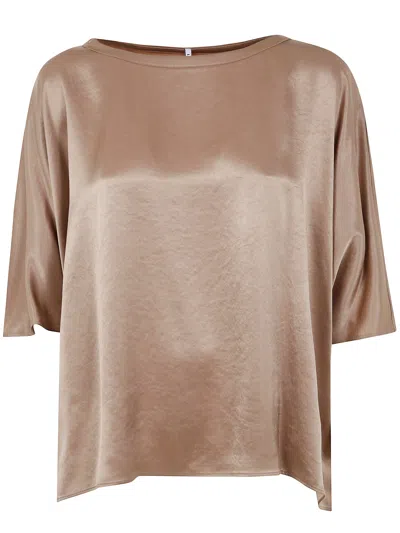 Liviana Conti Diana Short Sleeve Satin Shirt In Pink
