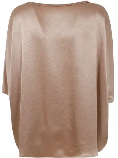 Liviana Conti Diana Short Sleeve Satin Shirt In Pink