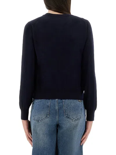 Maison Kitsuné Merino Wool Cardigan With Embroidered Fox Patch