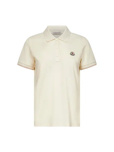 Moncler Women Cotton Polo Shirt With Iconic Patch