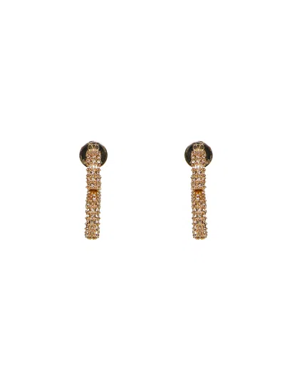 Valentino Metal And Crystal Vlogo Signature Earrings