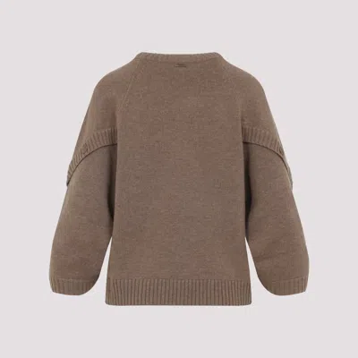 Max Mara Virgin Wool Cashmere Blend Sweater In Brown