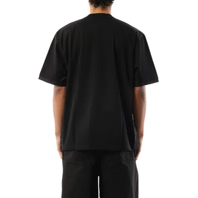 Sacai Men's Nylon Twill Cotton Jersey T-shirt In Black