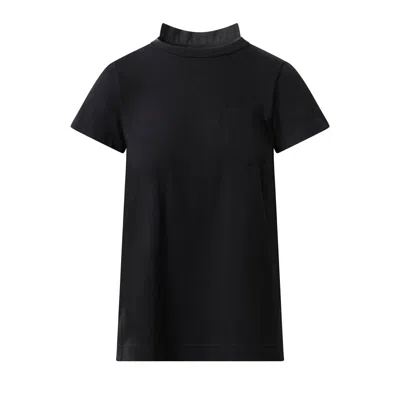 Sacai X Women's Cotton Poplin X Jersey T-shirt