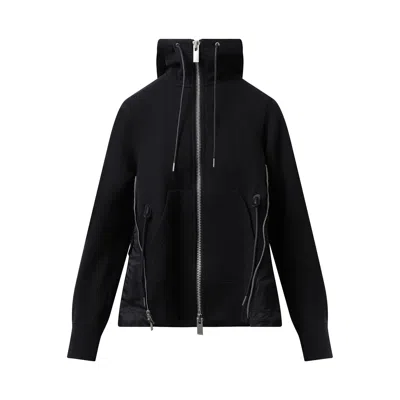 Sacai X Women's Sponge Sweat X Nylon Twill Hoodie