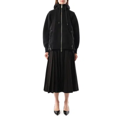 Sacai X Women's Sponge Sweat X Nylon Twill Hoodie