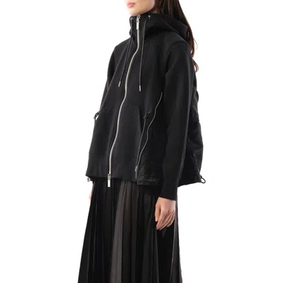 Sacai X Women's Sponge Sweat X Nylon Twill Hoodie
