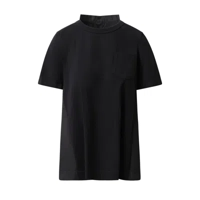 Sacai X Women's Cotton Poplin X Cotton Jersey T-shirt