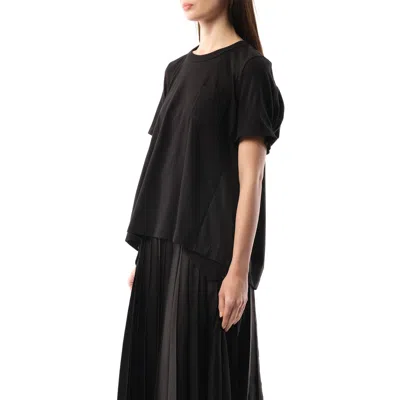 Sacai X Women's Cotton Poplin X Cotton Jersey T-shirt