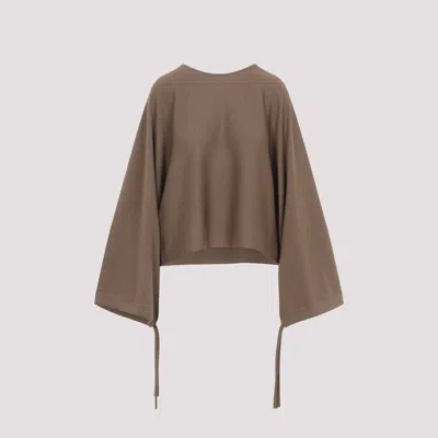 Max Mara Wool Drawstring Cuffs Pullover In Neutral