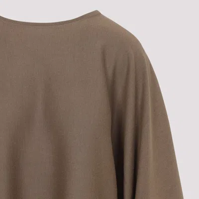 Max Mara Wool Drawstring Cuffs Pullover In Neutral