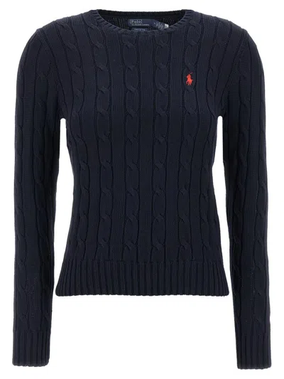 Polo Ralph Lauren Braided Cotton Sweater Sweaters And Cardigans Blue In Blue