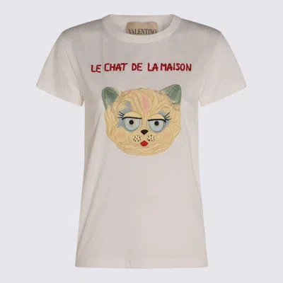 Valentino Silk T-shirt With Short Sleeves And Graphic Print In Pink