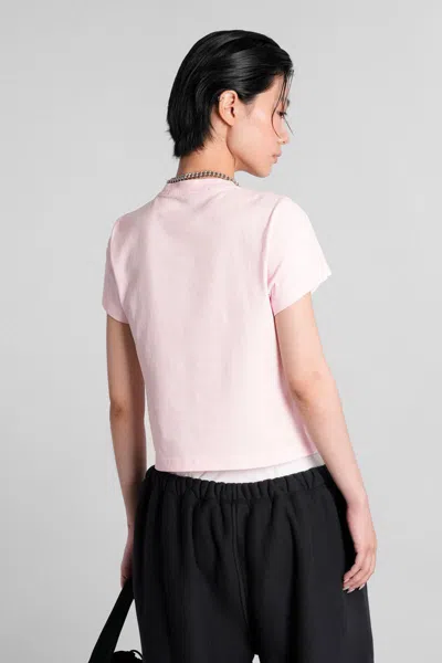 Alexander Wang Shrunken Logo Tee In Pink