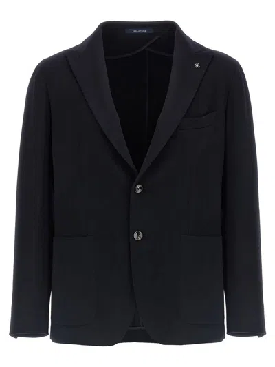 Tagliatore Square Pattern Blazer With Multiple Pockets