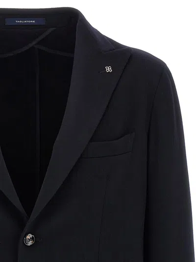 Tagliatore Square Pattern Blazer With Multiple Pockets