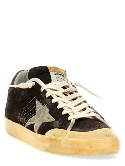 Golden Goose Brown Super Star Sneakers In Black