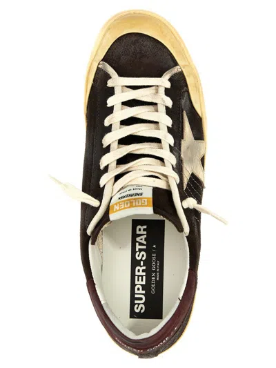 Golden Goose Brown Super Star Sneakers In Black
