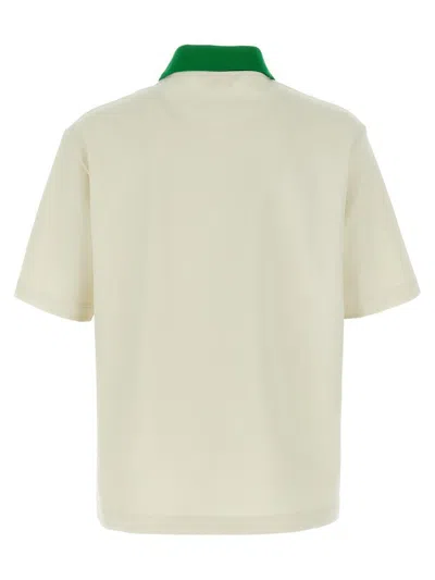 Marni Cotton Blend Polo Shirt With Contrasting Collar In Green