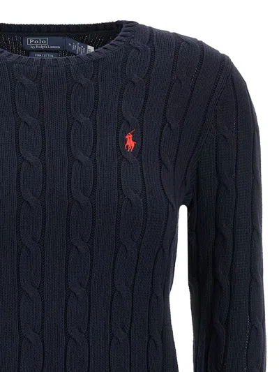 Polo Ralph Lauren Braided Cotton Sweater Sweaters And Cardigans Blue In Blue