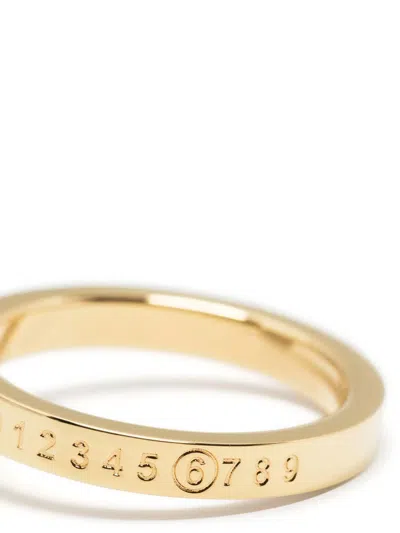 Mm6 Maison Margiela Numeric Minimal Polished-finish Ring In Gold