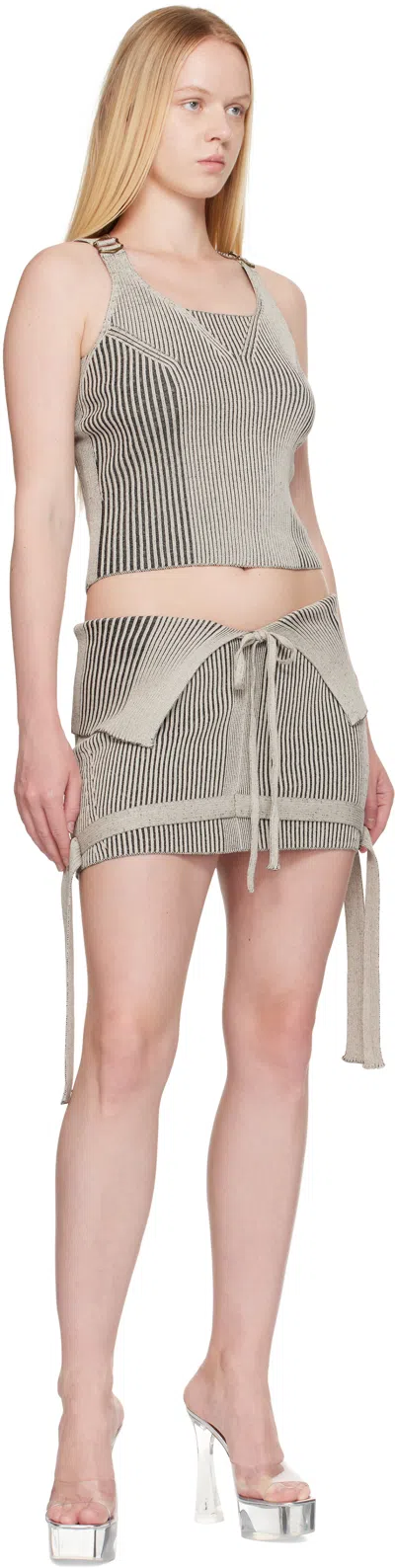 Knwls Gray Veil Miniskirt In Multi