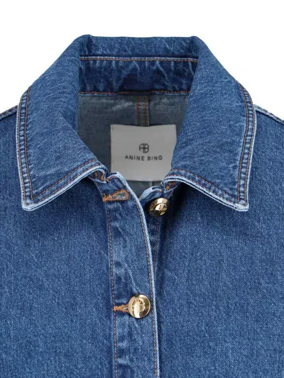 Anine Bing Relaxed Fit Jacket Patch Pockets In Blue