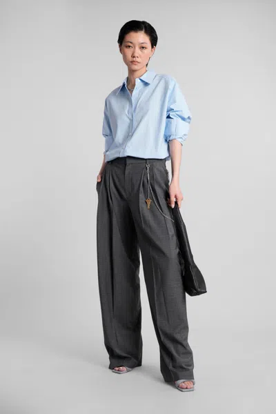 Alexander Wang Shirt With Removable Logo Tag In Blue