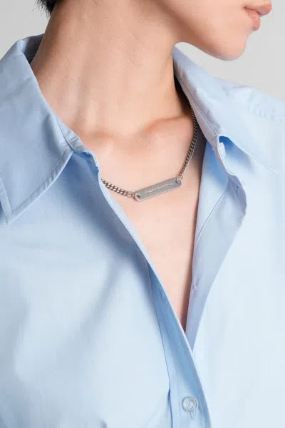 Alexander Wang Shirt With Removable Logo Tag In Blue