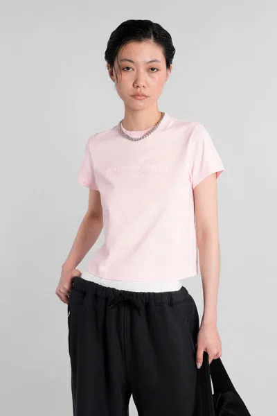 Alexander Wang Shrunken Logo Tee In Pink