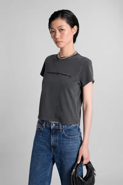Alexander Wang T-shirt With Logo In Gray