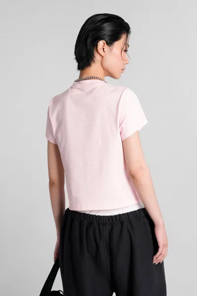 Alexander Wang Shrunken Logo Tee In Pink
