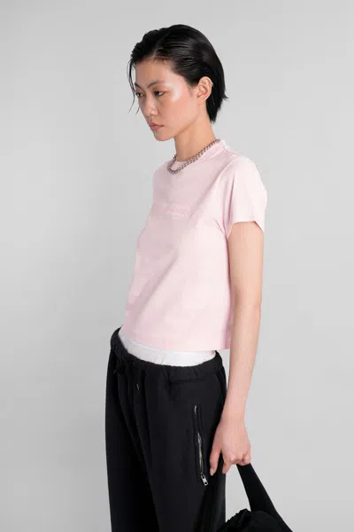 Alexander Wang Shrunken Logo Tee In Pink