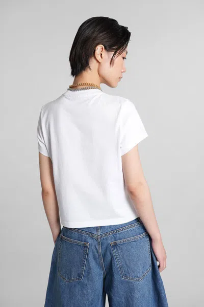 Alexander Wang Fitted Shrunken Tee With Classic Crew Neckline In White