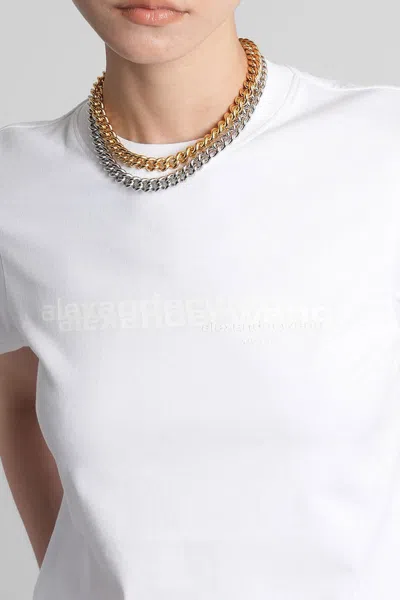 Alexander Wang Fitted Shrunken Tee With Classic Crew Neckline In White