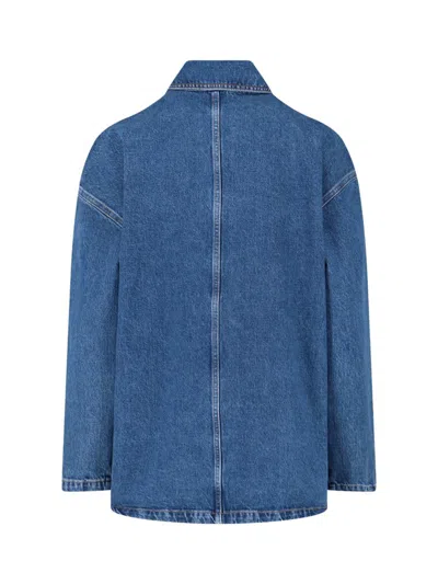 Anine Bing Relaxed Fit Jacket Patch Pockets In Blue