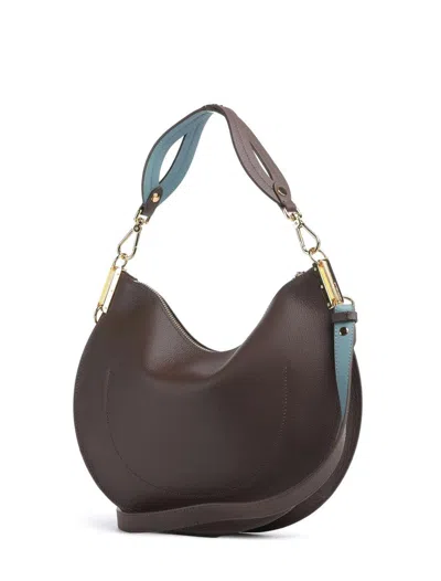 Coccinelle Half-moon Zip-top Bag In Brown