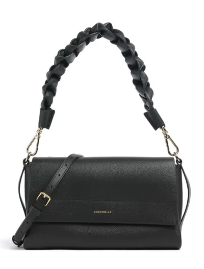 Coccinelle Boheme Grana Double Shoulder Bag In Black