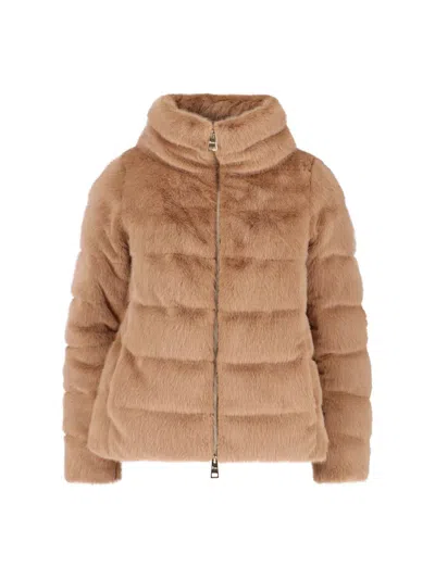 Herno Fur Coat In Brown