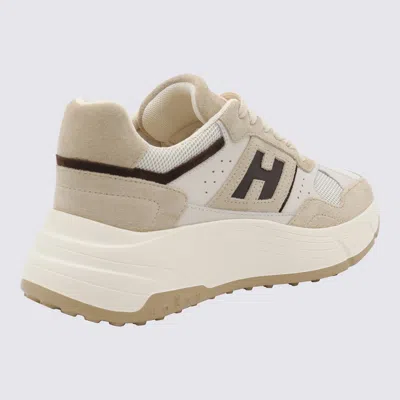 Hogan Suede And Mesh Sneakers In Neutral