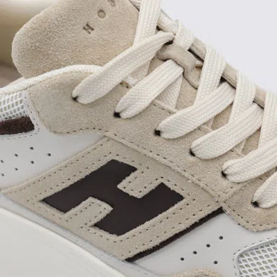 Hogan Suede And Mesh Sneakers In Neutral