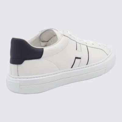 Hogan White Leather Sneakers With Logo Design And Rubber Sole In White