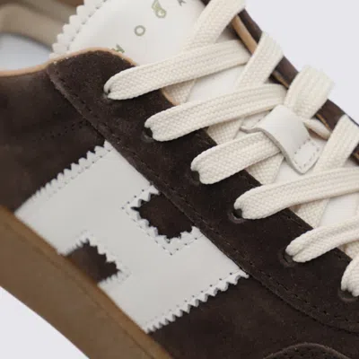 Hogan Suede Platform Sole Sneakers In Brown